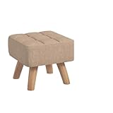WDSBZNB Pouf Poggiapiedi Poggiapiedi moderno, poggiapiedi in tessuto con gambe in legno di gomma