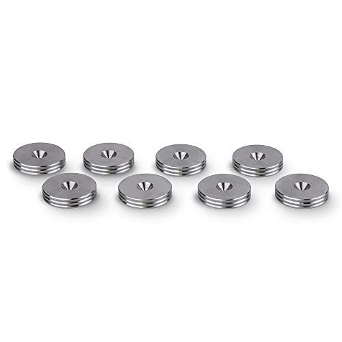 PrecisionGeek – Lautsprecher-Spikes-Pads Ø20 mm × 4 mm, Edelstahl, Vibrationsdämpfer für HiFi-Lautsprecher, Subwoofer, Racks & Soundbars – Set mit 8 Stück