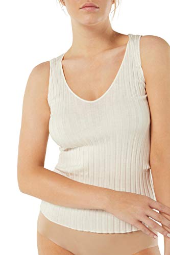 Preisvergleich Produktbild Intimissimi Damen Figurbetontes Tanktop aus Baumwolle / Seide mit V-Ausschnitt