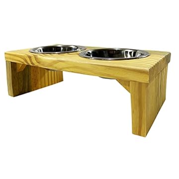 Luppet Comedouro para Cães e gatos Toronto Elevado e com potes de Inox P, 35x18x12cm