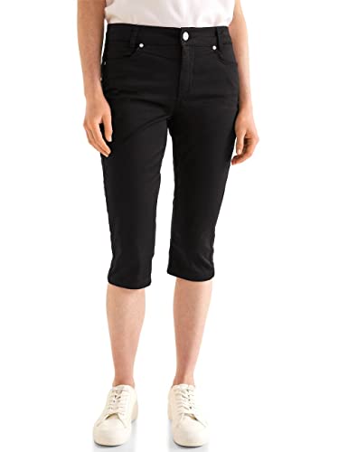 STREET ONE Damen A376504 Caprihose, Schwarz, 40W / 18L EU