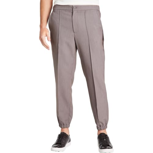 Alfani Mens Pintuck Jogger Pants Taupe L