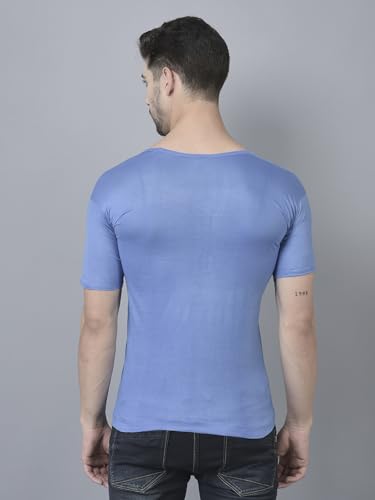 Image of Dollar Lehar Men Combed Cotton Round Neck with Sleeve Vest -Colour May Vary