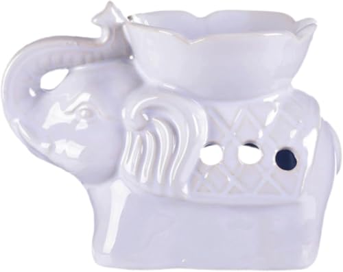 Essential Oil Burner Ceramic Tealight Candle Stand Housewarming Gift Incense Burner Holder for Home Decor - White