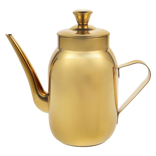 NUSITOU Dispensador de Aceite de Oliva para Cocina Acero Inoxidable 300ml Color Dorado Filtro para Salsa de Soja y Vinagre Uso Doméstico Multifunción