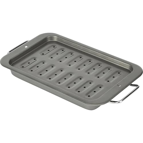 Comparison: Best Pan For Broiling 11 GoodCook Everyday Broiler Baking Pan with Built-in Handles Nonstick Warp-Resistant Heavy-Gauge Steel Construction Even-Heating Oblong Pan with Drip Rack, 7x11-Inch, Gray