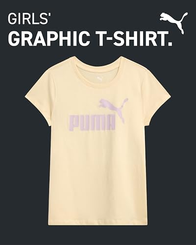 Image of PUMA Girls T-Shirt - Core Logo T-Shirt for Girls - Basic Athletic Crewneck Short Sleeve Tee (7-16)