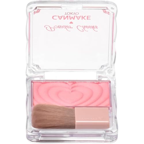 Image of CANMAKE - Powder Cheeks - Fine Pearl Transparent Clear Powder w /Soft Brush - 0.06floz (1.8g) (P01 Powerful Pink)