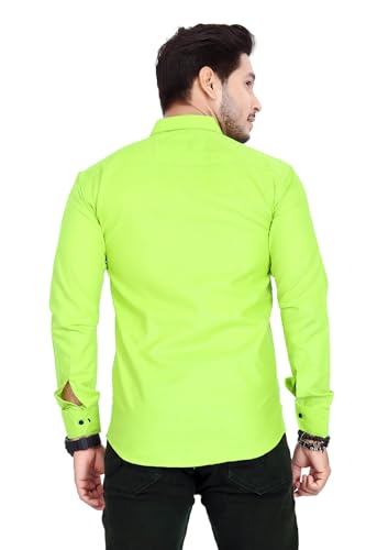 Image of Men's Cotton Spread Collar Full Sleeve Regular Fit Solid Casual Shirt with Double Pockets - Stylish Comfortable Shirt for Everyday Wear