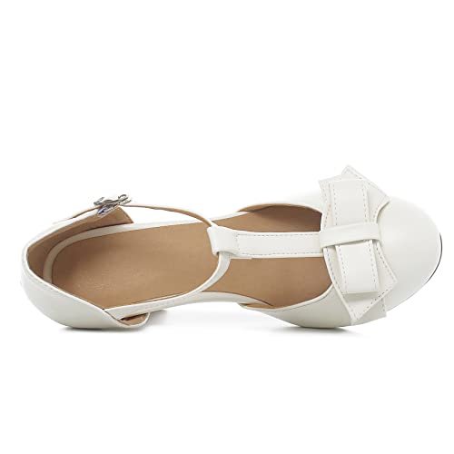 Shinelly Women Rockabilly Sweet T-Strap Cone Heel Mary Janes Adorable Round Toe Pumps with Bows4