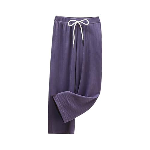 Kids Girls Straight Palazzo Pants Solid Color Baggy Wide Leg Elastic Waist Casual Trousers Fashion Relaxed Pants