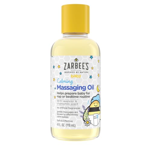 Image of Zarbee's Baby Calming Massage Oil, Lavender & Chamomile, 4 fl oz
