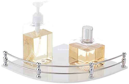 Amazon Brand - Solimo Premium Acrylic Glass Wall-Mount Corner Shelf with Heavy Rod for Multipurpose use in Bathroom and Kitchen (Milky White, 9 x 9 Inches, 1 Pc) (B09X1GQXB9) Amazon Price History, Amazon Price Tracker
