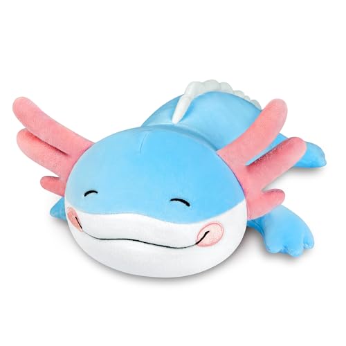 Puffpals Axolotl Plush, 22 Inch Soft Plush Pillow Blue Axolotl Stuffed Animal, Cute Plushies Toy Gifts for Kids & Adults
