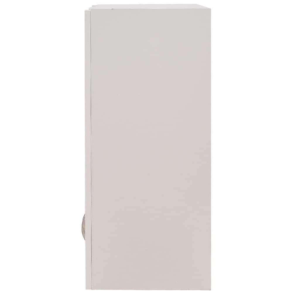 Shally Dogan Credenza, Pensile da Cucina con Vetro, Armadio Sospeso da Parete Vetrato in Legno Due Ante 1 Ripiano 2 Scomparti, Armadietto Spazioso Resistente, Dim. 80 x 32 x 72H cm (Bianco)