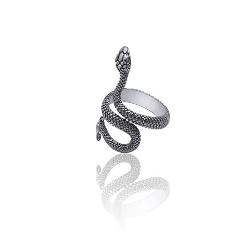 MIXIA Retro Punk Exaggerated Spirit Cobra Snake Ring Fashion Animal Personality Stereoscopic Opening Adjustable Ring (Venomous snake)