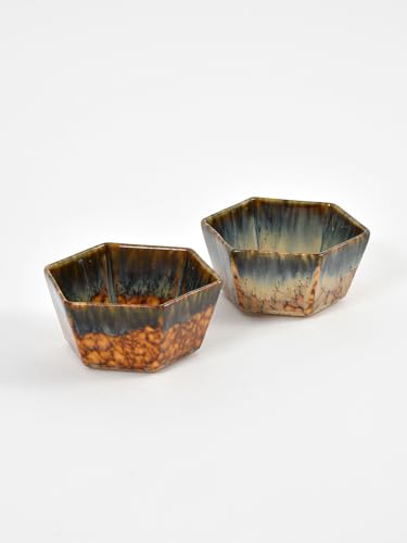 CLIO'S HERITAGE STORE Handmade Ceramic Bowls - Microwave Safe Kitchenware, Artisan Pottery (Set of 2) - Elegant Serving Bowls for Salads, Pasta, Soups, and More