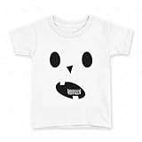 [igsticker] Tシャツ キッズ 子供 130 サイズ デザイン プリント size おしゃれ クルーネック 白 ホワイト t-shirt 032616 ハロウィン パンプキン ジャック・オー・ランタン