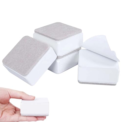 Rehausseurs de Meubles, 4 Pièces Pieds de Meubles à Coller, 6 cm de Longueur Rehausseurs de Canapés et Armoires, Pouvant Supporter 500kg, Peut Soulever 3 cm...