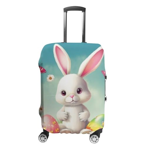 Easter Bunny with Eggs Luggage Cover, Elastic Luggage Protector Fits 19-32in Suitcases, Washable & Anti-Scratch Suitcase Cover for Men Women M