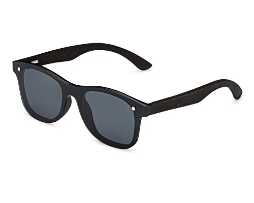 Premium Wood Sunglasses | Polarized & UV Protection | Flat, One-Piece, Mirrored Lens | Eco-Friendly