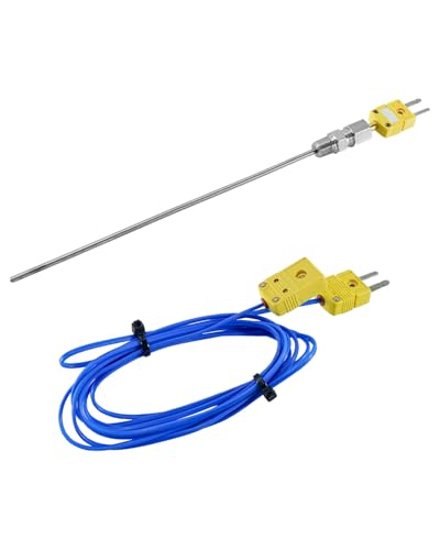 Thermocouple de type K 0-1000 °C avec filetage R1/8 et cable blindé de 2 mètres
