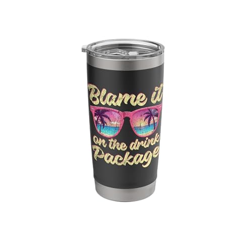Funny Cruise Vacation Beach Blame It On The Drink Package Stainless Steel Insulated Tumbler