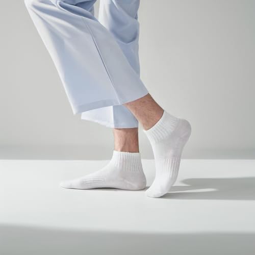 6-Pack Breathable Cotton Socksfor Men & Women Anti-Slip StretchCrew Socks(US 5-14) Reinforced HeelToe 4 Colors4