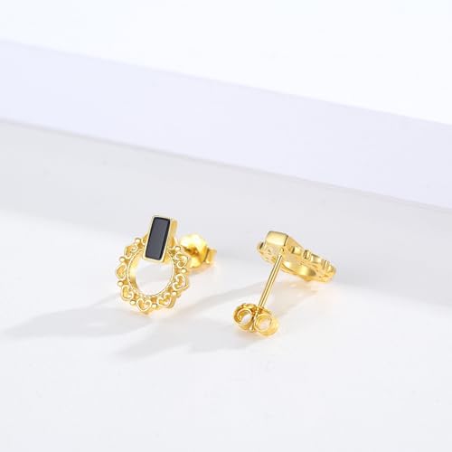 Boucles d'oreilles onyx noir argent 925 cadeau anniversaire