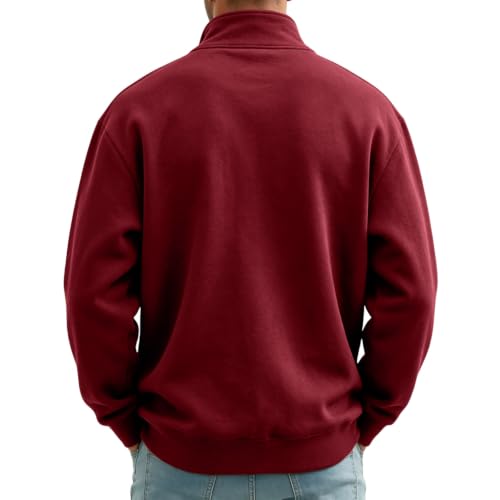 Fleece Sweatshirt Men Comfy Quarter Zip Pullover Sweatshirt Sweat Shirt - image 4