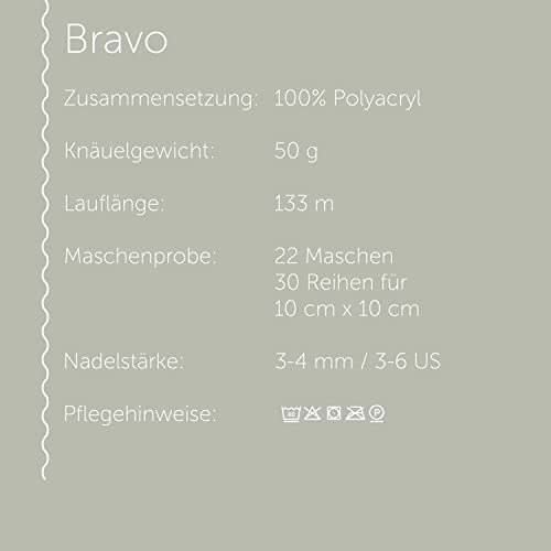 Schachenmayr Bravo 9801211-08369 serenity Handstrickgarn, Häkelgarn