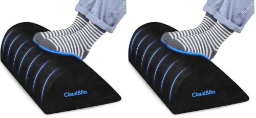 Image of Foot Rest for Under Desk at Work,Office Desk Accessories with Soft Foam and Washable Removable Cover, Foot Stool for Office, Car, Home to Foot Support and Relax Ankles, Black (Pack of 2)