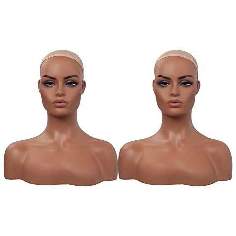 L7 MANNEQUIN 2PCS European American Model Head Display Props Mannequin Head with Shoulders Bust Cover