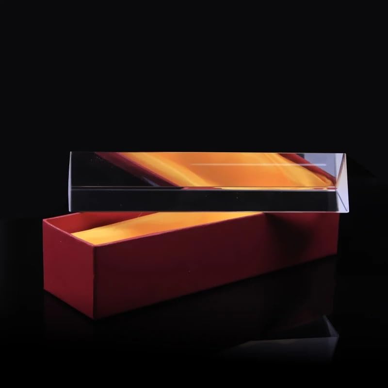 クリスタルプリズム ギフトボックス付き 30X30X150mm レインボープリズマトライアングル 学生実験光スペクトルテスト