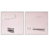 2 Piece Framed Canvas Wall Art Birds Fly in The Sky Canvas Prints Home Artwork Decoration for Living Room,Bedroom - 16