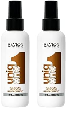 UniqOne Hair Treatment Coconut, 150 ml, Sprühkur für mehr Volumen, Geschmeidigkeit & bessere Kämmbarkeit, Haarpflege ohne Ausspülen, Spray hilft Spliss vorzubeugen (Packung mit 2)