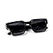 Thick Chunky Square Frame Shades for Men Women Retro Rectangle UV Protection Trendy Unisex Hip Hop Y2K Simple Designer Sunglasses Fashion Dark Black Sunglasses