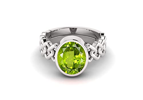 Bague péridot naturelle ajustable, le cadeau idéal en argent sterling - 3