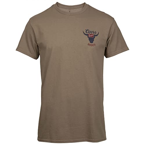 Brew City Coors Banquet Distressed Rodeo Logo Tan Adult Men's Classic Fit T-Shirt2