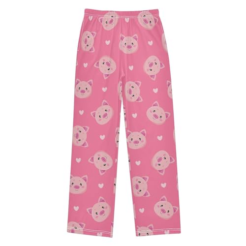 Piggy Pig Love Boys Long Pants Soft Trousers Elastic Waist Kids Lounge Bottoms with Pockets S-XL