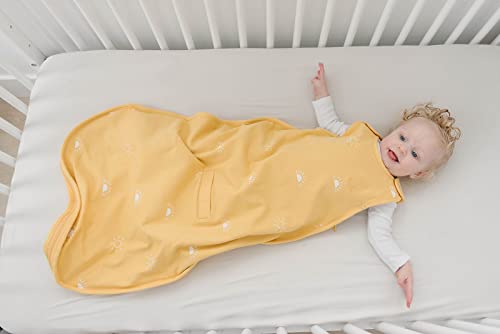 Image of Woolino Merino Wool & Organic Cotton Baby Sleep Sack 2-24 Months - Ultimate 4-Season Baby Sleeping Bag, Universal Size Wearable Blanket, 2-Way Zipper & Adjustable Fit, Year-Round Use - Sun