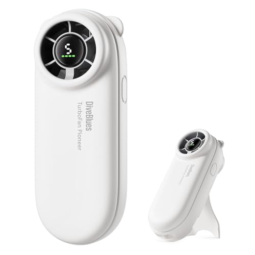 Diveblues TurboBear Mini Ventilador Portátil Turbo - 8,8 m/s Potente, Súper Ligero 86,5g, 5...