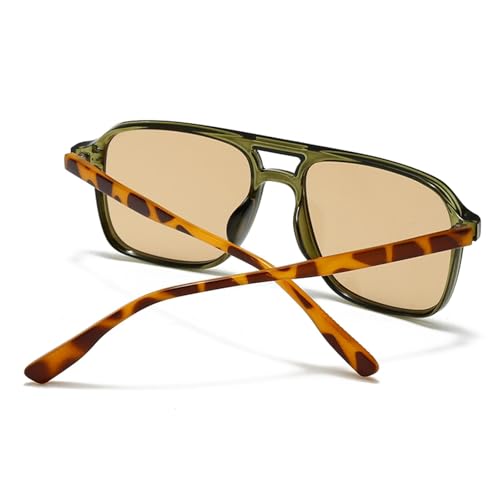 Retro Square Double Bridge Sunglasses Style Street Style Sunglasses2