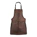 Nesko Sports Dark Brown Full Grain Leather Apron Butcher Apron -Cook Apron -BBQ Apron -Cooking Apron - Wood work Apron - Cheff Apron