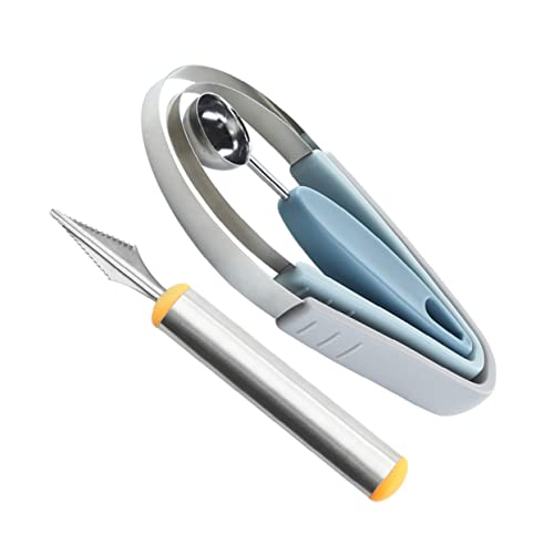 STOBAZA Stainless Steel Fruits Scoops 4pcs Set Multi-functional Kitchen Tool for Easy Digging Carving Suitable for Fruits