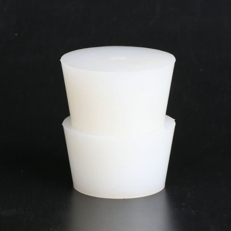 Tapón de goma, 1/2/3/4 unidades Tapón sólido de silicona para fermentador Tapón de goma con orificio Tapón de Laboratorio Tapones para vino resistentes a ácidos y álcalis (32 x 42 x 30 mm, 3