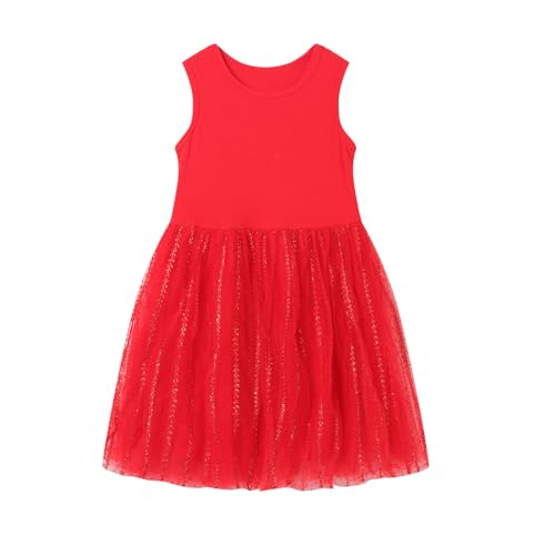 Mud Kingdom Girls New Years Dress Set Chinese Knot Traditional 2 Piece Sweater and Tulle Dresses Set Red4