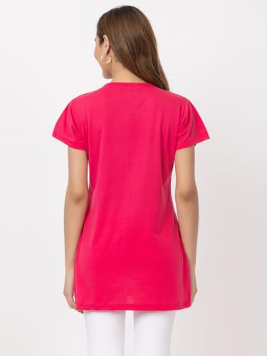 Image of New Crush Women Cotton Printed Regular Fit T-Shirts /Top /Long Night Wear T-Shirt for Women's & Girls (Pack of 2)