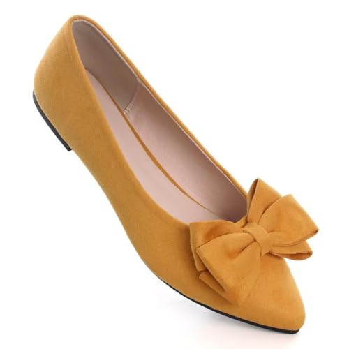 Image of TN TANGNEST Women Fashion Bowknot Flats Comfort Pointed Toe Dress Shoes