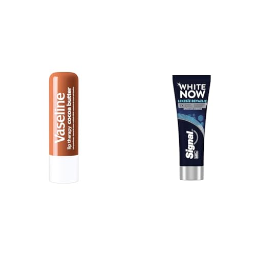 Lip Therapy Dudak Bakım Kremi Cocoa Butter 4.8 g + Signal White Now Diş Macunu Lekesiz Beyazlık Etkili Leke Giderme 75 ml